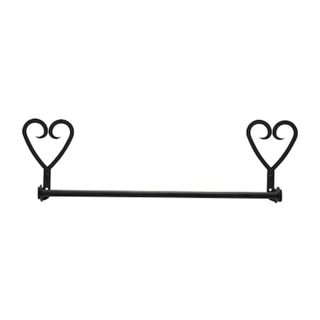 Village Wrought Iron Large Heart Towel Bar TB-51-L